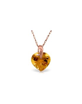 1.15 Carat 14K Rose Gold Lonely Heart Citrine Necklace