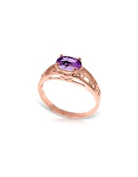 14K Rose Gold Filigree Ring w/ Natural Purple Amethyst