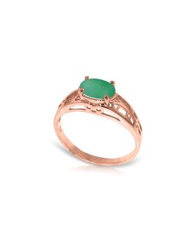 14K Rose Gold Filigree Ring w/ Natural Emerald