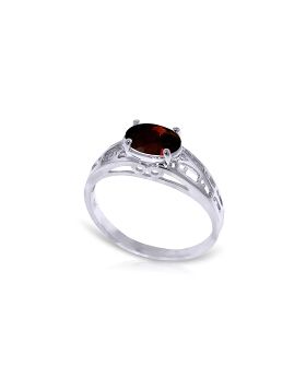 1.15 Carat 14K White Gold Filigree Ring Natural Garnet