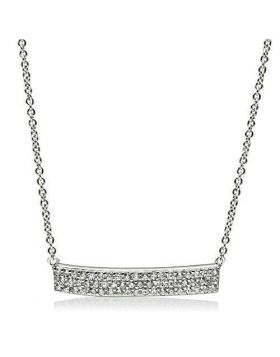 3W079-16 - Brass Rhodium Necklace AAA Grade CZ Clear