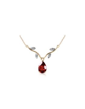 1.52 Carat 14K Gold Shiny Personality Garnet Diamond Necklace