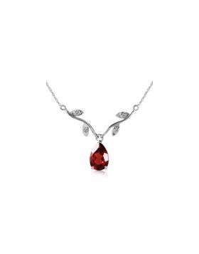 1.52 Carat 14K White Gold Possibly Near Garnet Diamond Necklace