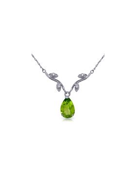 1.52 Carat 14K White Gold Say That Again Peridot Diamond Necklace