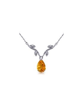 1.52 Carat 14K White Gold Soul Of Wit Citrine Diamond Necklace