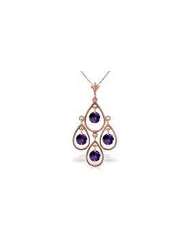 14K Rose Gold Purple Amethyst Jewelry Necklace