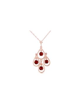 14K Rose Gold Garnet Certified Series Platinum Necklace