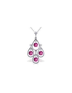 1.2 Carat 14K White Gold Not Hyphenated Pink Topaz Necklace