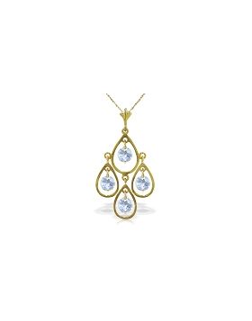 1.2 Carat 14K Gold Love Droplets Aquamarine Necklace