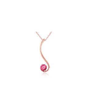 14K Rose Gold Pink Topaz Necklace Genuine Platinum
