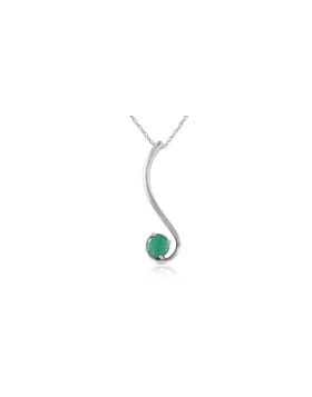 0.55 Carat 14K White Gold Accentuate The Given Emerald Necklace