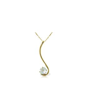 0.55 Carat 14K Gold Roving Eye Aquamarine Necklace