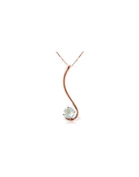 14K Rose Gold Natural Aquamarine Necklace Gemstone