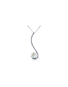 0.55 Carat 14K White Gold Proven Wild Aquamarine Necklace