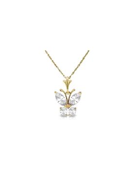 1.5 Carat 14K Gold Butterfly Necklace Cubic Zirconia