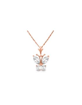 1.5 Carat 14K Rose Gold Butterfly Necklace Cubic Zirconia