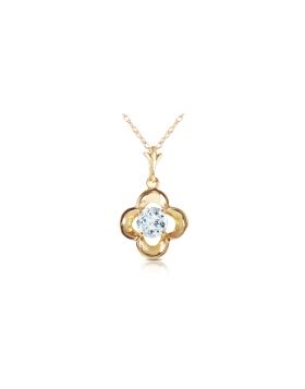 0.55 Carat 14K Gold Love Me Tender Aquamarine Necklace