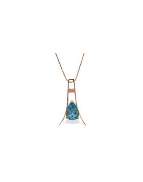 14K Rose Gold Blue Topaz Platinum Necklace