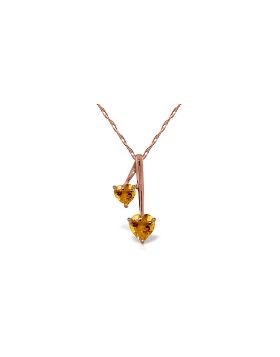 14K Rose Gold Hearts Necklace w/ Natural Citrines