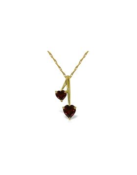 1.4 Carat 14K Gold Hearts Necklace Natural Garnet
