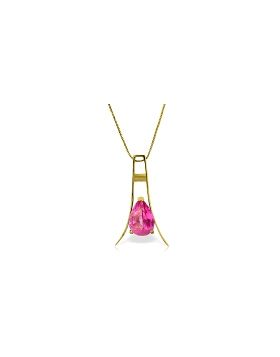 1.5 Carat 14K Gold Pink Paradise Pink Topaz Necklace
