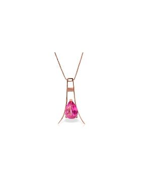 14K Rose Gold Pink Topaz Necklace Gemstone Class Classic
