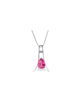 1.5 Carat 14K White Gold Promise To Solve Pink Topaz Necklace
