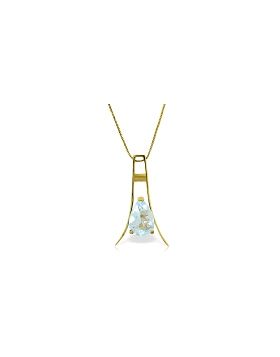1.5 Carat 14K Gold Walking In Rain Aquamarine Necklace
