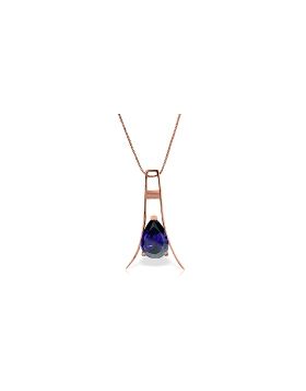 14K Rose Gold Natural Sapphire Necklace Certified Series