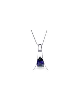 1.5 Carat 14K White Gold Have And Hold Sapphire Necklace