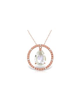 14K Rose Gold Diamond & Rose Topaz Circle Of Love Necklace