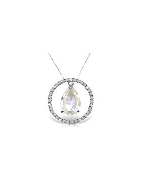 6.6 Carat 14K White Gold Diamond White Topaz Circle Of Love Necklace