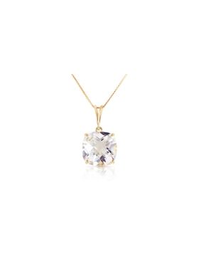 3.6 Carat 14K Gold Necklace Natural Checkerboard Cut White Topaz