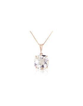 3.6 Carat 14K Rose Gold Necklace Natural Checkerboard Cut White Topaz