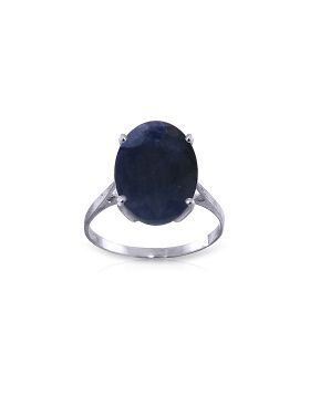 8.5 Carat 14K White Gold Ring Natural Oval Sapphire