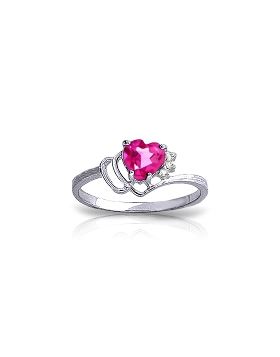 0.97 Carat 14K White Gold Insatiably Curious Pink Topaz Diamond Ring