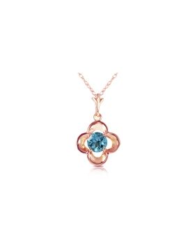 14K Rose Gold Blue Topaz Genuine Royal Necklace