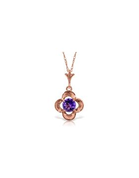 14K Rose Gold Purple Amethyst Necklace Gemstone Series New
