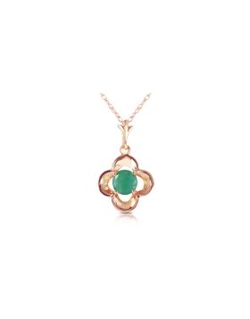 14K Rose Gold Emerald Necklace Gemstone Genuine Platinum