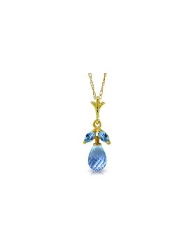 1.7 Carat 14K Gold Wild Expressions Blue Topaz Necklace