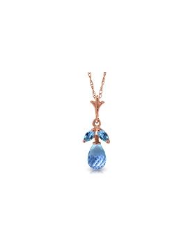 14K Rose Gold Blue Topaz Necklace Gemstone Class Imperial