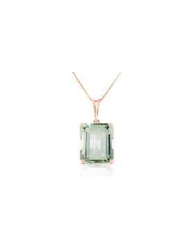 14K Rose Gold Necklace w/ Octagon Green Amethyst