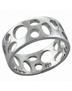 LOAS1026-6 - 925 Sterling Silver High-Polished Ring No Stone No Stone