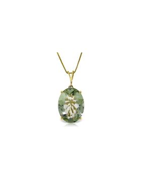 7.55 Carat 14K Gold Necklace Oval Green Amethyst