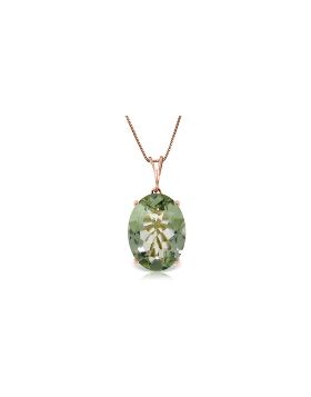 14K Rose Gold Necklace w/ Oval Green Amethyst