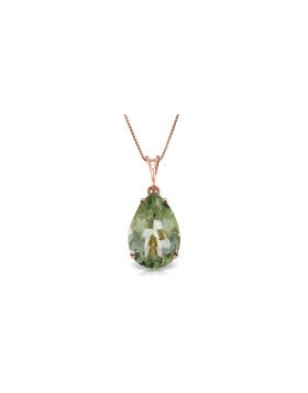 5 Carat 14K Rose Gold Necklace Natural Green Amethyst