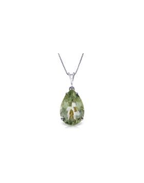 5 Carat 14K White Gold Necklace Natural Green Amethyst