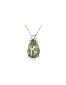 5 Carat 14K Gold Portrait Of A Lady Green Amethyst Necklace