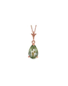 1.5 Carat 14K Rose Gold Peart Green Amethyst Necklace