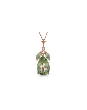 14K Rose Gold Natural Green Amethyst Necklace Jewelry
